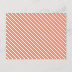 Diagonale instripes - sinaasappel van koraal en wi briefkaart