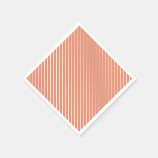 Diagonale instripes - sinaasappel van koraal en wi servetten (Hoek)
