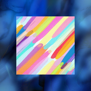 Diagonale kleurlijnen, Abstract schilderen Canvas Afdruk