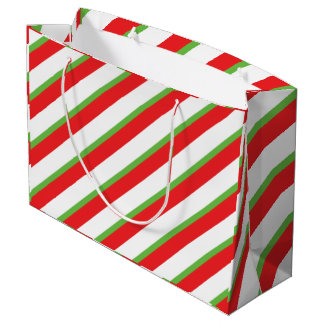 Diagonale lijnen patroon kerstcadeau tas groot cadeauzakje