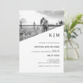 Diagonale moderne | Faire-part de mariage photo (Debout devant)