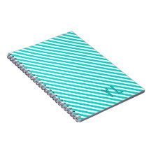 Diagonale neon blauw met witte strepen initialen