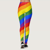 Diagonale Rainbow Stripes LGBT Pride Leggings (Achterkant)