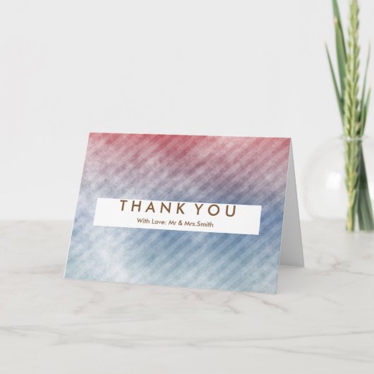 Diagonale Rayure Bleue et Rose Moderne Merci (Devant)