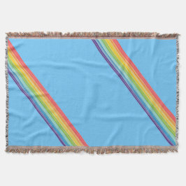 Diagonale regenboogstrepen deken