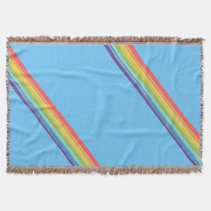 Diagonale regenboogstrepen deken