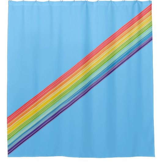 Diagonale regenboogstrepen douchegordijn (Voorkant)