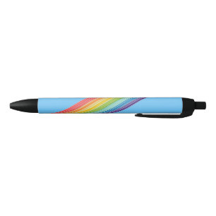 Diagonale regenboogstrepen zwarte inkt pen