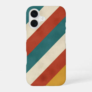 Diagonale Retro Banden iPhone 16 Hoesje