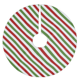 Diagonale rode, witte en groene strepen kerstboom rok