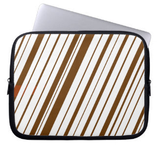 Diagonale streep ~ bruin laptop sleeve