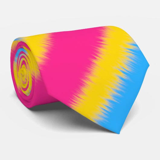 Diagonale streep Pansexual Flag Stropdas (Opgerold)