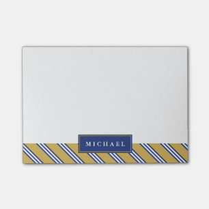Diagonale strepen Blauw en geel Aangepaste naa Post-it® Notes