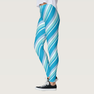 Diagonale strepen licht blauw leggings