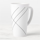 Diagonale strepen op zwart en wit latte Mok (Rechterhoek)