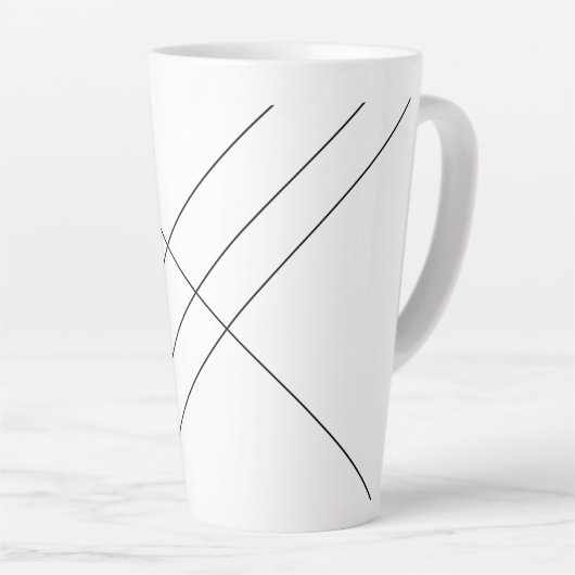 Diagonale strepen op zwart en wit latte Mok (Rechterhoek)