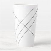 Diagonale strepen op zwart en wit latte Mok (Voorkant)
