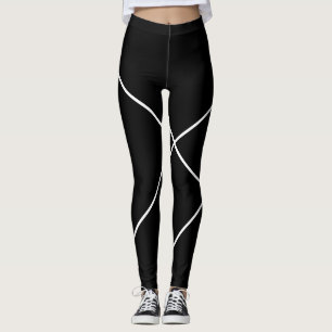 Diagonale strepen op zwart-wit leggings