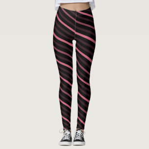 Diagonale strepen - Roze Leggings