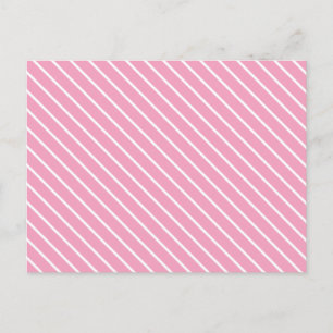 Diagonale strepen - schelp roze en wit briefkaart