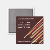 Diagonale Strepen | * Snoep | van Chocolade 01 Magneet (Voorkant / Achterkant)