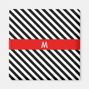 Diagonale strepen voor zwart-wit magneet