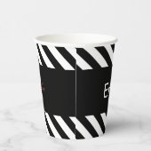 Diagonale strepen voor zwart-wit papieren bekers (Rechts)
