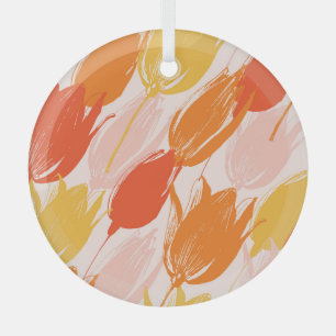 Diagonale Tulpen: Licht kleurontwerp. Glas Ornament