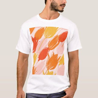 Diagonale Tulpen: Licht kleurontwerp. T-shirt