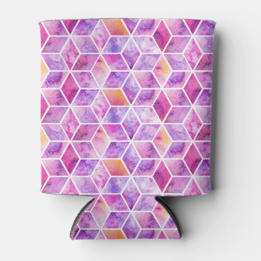 Diagonale Waterverf kleurig Blikjeskoeler (Voorkant)