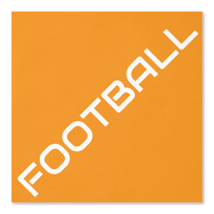Diagonale witte FOOTBALL tekst op fel Sinaasappel Behang