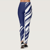 Diagonalen - Blauw en wit Leggings (Achterkant)