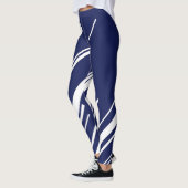 Diagonalen - Blauw en wit Leggings (Links)