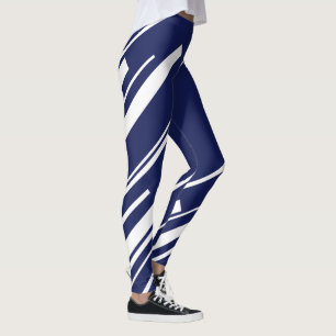 Diagonalen - Blauw en wit Leggings