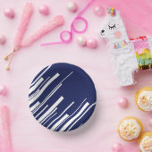 Diagonalen - Blauw en wit Papieren Kommen (Feest)