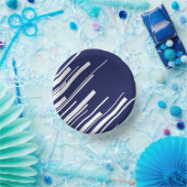 Diagonalen - Blauw en wit Papieren Kommen (Feest)