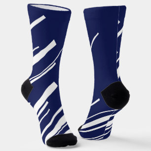 Diagonalen - Blauw en wit Sokken