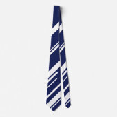 Diagonalen - Blauw en wit Stropdas (Voorkant)