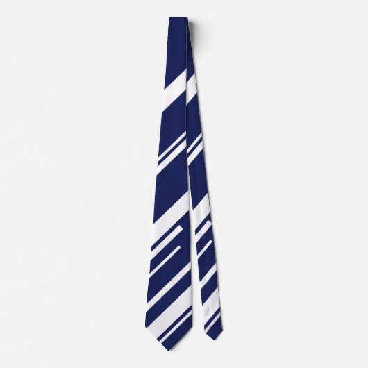 Diagonalen - Blauw en wit Stropdas (Voorkant)