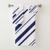 Diagonalen in blauw en wit bad handdoek (Insitu)