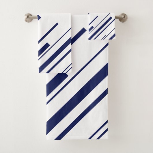 Diagonalen in blauw en wit bad handdoek (Insitu)