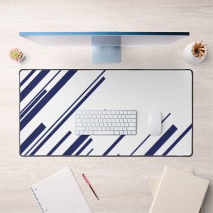 Diagonalen in blauw en wit bureaumat