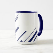 Diagonalen in blauw en wit mok (Voorkant rechts)