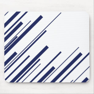 Diagonalen in blauw en wit muismat