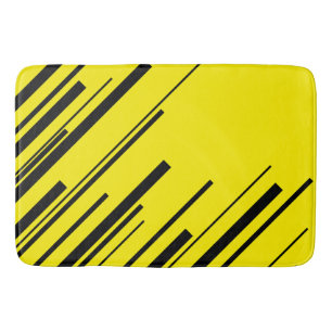 Diagonalen in Geel en Zwart Badmat