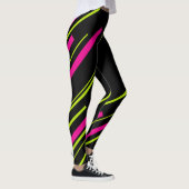 Diagonalen in Lime Green, Hot Pink en Black Leggings (Rechts)