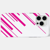 Diagonalen in Magenta en Wit Case-Mate iPhone Case (Achterkant (horizontaal))