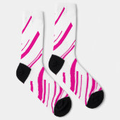 Diagonalen in Magenta en Wit Sokken (Rechts)