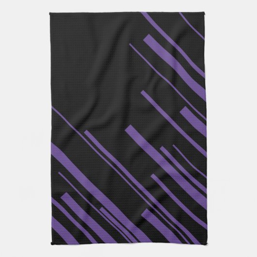 Diagonalen in Paarse en zwart Theedoek (Verticaal)