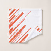 Diagonalen in Sinaasappel en wit Bad Handdoek (Wasdoekje)